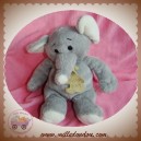 HISTOIRE D'OURS DOUDOU ELEPHANT GRIS BLANC 18 cm SOS