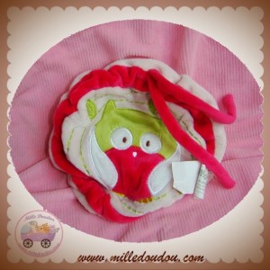 KIMBALOO SOS DOUDOU HIBOU PLAT VERT ROSE LIEN