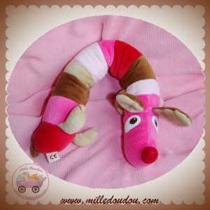 DPAM SOS DOUDOU CHIEN LONG HOCHET ROSE MARRON ROUGE ROND