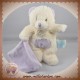 BABYNAT SOS DOUDOU OURS BLANC POIL MOUCHOIR VIOLET SOS