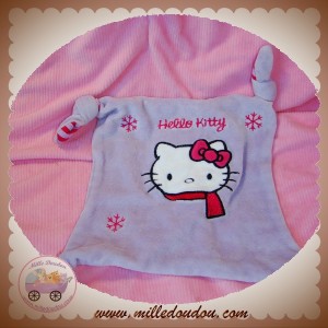 SOS DOUDOU CHAT MOUCHOIR PLAT VIOLET RAYE FLOCON HELLO KITTY NOEUD