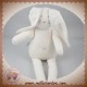 PETIT BATEAU DOUDOU LAPIN TISSU BLANC GRIS CROIX SOS