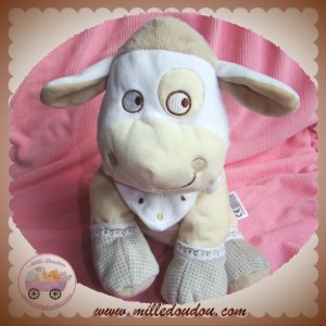 MOTS D'ENFANTS DOUDOU VACHE GIRAFE BLANCHE ECRU BEIGE SOS