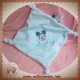 DISNEY SOS DOUDOU MOUCHOIR PLAT BLEU CLAIR MICKEY NOEUD CARREFOUR