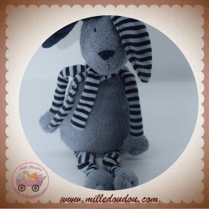 BOUT'CHOU MONOPRIX SOS DOUDOU LAPIN BLEU GRIS RAYE MARINE FONCE