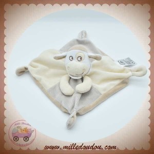 MOTS D'ENFANTS DOUDOU VACHE CHEVAL BEIGE MARRON PLAT SOS