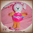 TEX SOS DOUDOU LAPIN ROSE ROBE FLEUR ORANGE