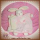 KALOO DOUDOU LAPIN MARIONNETTE ROSE FLEUR TISSU SOS