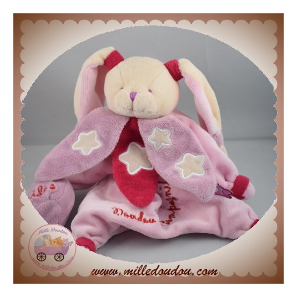 Doudou peluche lapin rose GM les bonbons DC1242 DOUDOU ET COMPAGNIE