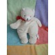 JACADI DOUDOU OURS ECRU BLANC ECHARPE ROUGE GRD MODELE HOCHET