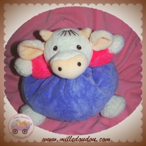 NOUNOURS SOS DOUDOU VACHE COCHON BLANC MAUVE 23 cm