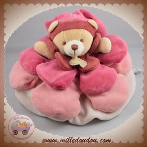 DOUDOU ET COMPAGNIE SOS OURS FLEUR BOULE ROSE 25 cm