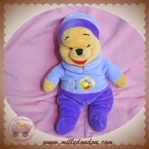 DISNEY DOUDOU OURS WINNIE L'OURSON PYJAMA VIOLET NUAGE SOS