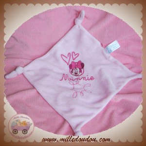 DISNEY SOS DOUDOU MOUCHOIR PLAT ROSE MINNIE NOEUD CARREFOUR