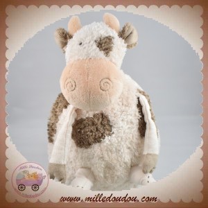 DIVERS SOS DOUDOU VACHE ECRU TACHETE MARRON SPIRALE