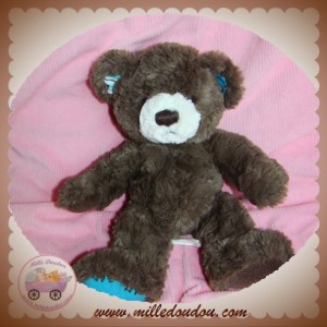 CARREBLANC SOS DOUDOU OURS MARRON BLEU TISSU CARREBLANC SOS DOUDOU OURS MARRON BLEU TISSU
