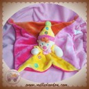 VETIR DOUDOU CLOWN LUTIN PLAT ROSE JAUNE KIABI NEZ SOS