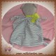 ORCHESTRA SOS DOUDOU OURS GRIS PLAT RAYE NOEUD ECHARPE VERT