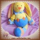 BABY LUNA DOUDOU LAPIN JAUNE BLEU ETOILE IDIS SOS