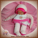 NOUNOURS SOS DOUDOU POUPEE CORPS ROSE RAYE BLANC FLEUR