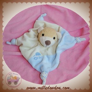 STERNALER SOS DOUDOU OURS BEIGE PLAT BLEU BLANC VOITURE NOEUD