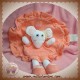 KIMBALOO DOUDOU SOURIS BLANCHE PLAT ROBE TISSU ROSE SOS