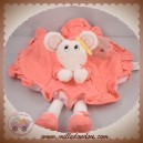 KIMBALOO DOUDOU SOURIS BLANCHE PLAT ROBE TISSU ROSE SOS