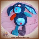 INFLUX SOS DOUDOU LAPIN BLEU VELOURS COTELE ETOILE CORA SOS