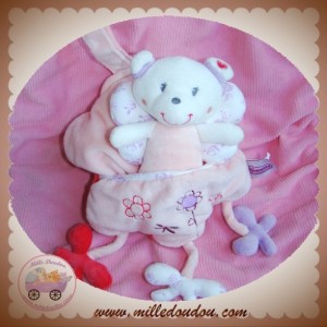 POMMETTE SOS DOUDOU OURS ANGE PAPILLON ROSE FLEURS ACTIVITES