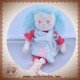 KALOO DOUDOU POUPEE FILLE ROSE TISSI ROBE BLEU SOS