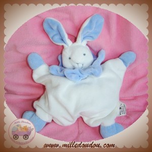 CORINE DE FARME SOS DOUDOU LAPIN QUASI PLAT BLANC BLEU