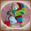 DOUDOU ET COMPAGNIE OURS PELUCHE MARIONNETTE OURSON VOITURE VERT ROUGE SOS