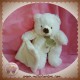 HISTOIRE D'OURS DOUDOU OURS BLANC POIL MOUCHOIR ECRU SOS