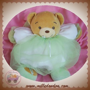 KALOO DOUDOU SOS OURS BALLERINE BOULE BLANC TULLE VERT