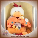 DOUDOU ET COMPAGNIE POULE POUPILOU BLANCHE ORANGE BEBE SOS