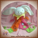 BABYNAT BABY NAT DOUDOU LAPIN ECRU PLAT ORANGE ROSE CIRCUS ETOILES