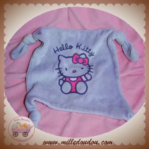 SOS DOUDOU CHAT MOUCHOIR PLAT VIOLET HELLO KITTY NOEUD