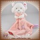 POMMETTE SOS DOUDOU OURS ANGE AILE ROBE ROSE MOUCHOIR FLEURS