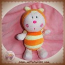 LUMINOU SOS DOUDOU PAPILLON RAYE ORANGE JAUNE 17 CM