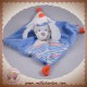 TEX DOUDOU CHIEN RELIEF MOUCHOIR PLAT BLEU MARIN SOS