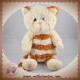 GIPSY SOS DOUDOU CHAT ECRU BLANC RAYE MARRON POILS