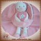 TEX SOS DOUDOU LAPIN BLANC ROBE ROSE MUSICAL COEUR ABEILLE