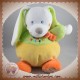 MOTS D'ENFANTS SOS DOUDOU CHIEN LAPIN BOULE VERT JAUNE MUSICAL