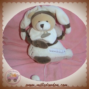 DOUDOU ET COMPAGNIE SOS OURS BLANC GRIS TAUPE GRAINE DE DOUDOU MUSICAL