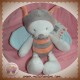 NATTOU SOS DOUDOU ABEILLE BLANCHE BUBBLES RAYE GRIS ORANGE 28 cm SOS