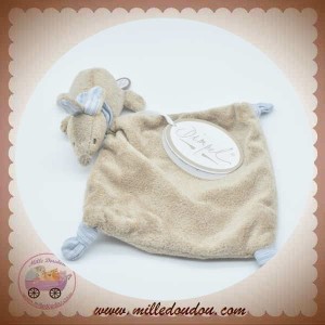 DIMPEL SOS DOUDOU SOURIS LILA PLAT GRIS TAUPE MOUCHOIR FLEUR