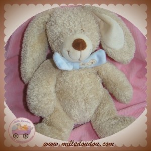 NICOTOY SOS DOUDOU LAPIN BOUCLETTE MARRON BLEU ECHARPE