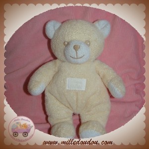 TARTINE ET CHOCOLAT SOS DOUDOU OURS ECRU JAUNE TOUT MOU 22 CM