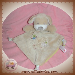 NICOTOY SOS DOUDOU CHIEN BEIGE PLAT VERT OISEAU NOEUD