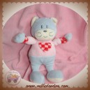 AJENA SOS DOUDOU CHAT GRIS HAUT ROSE COEUR VICHY